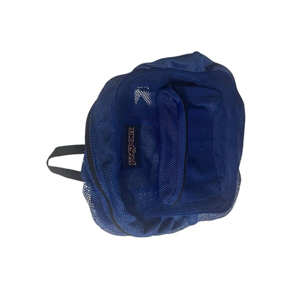 Jansport Mesh Backpack Full Size Book Bag See Through Navy Blue New JS0A2SDG - Picture 4 of 16